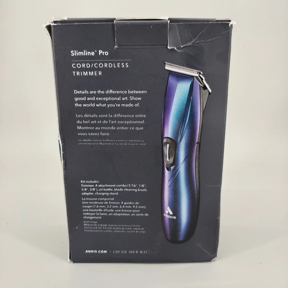 Andis Slimline Pro Cordless Hair Trimmer Galaxy Blue T-Blade D-8 560974